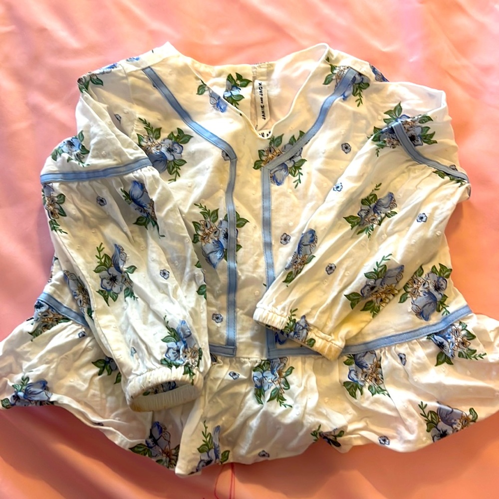 Jane and jack white floral long sleeve top 12-18 months
